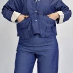 Gece shirt with a denim look and floded sleeves