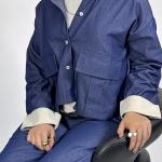 Gece set with a denim look and floded sleeves
